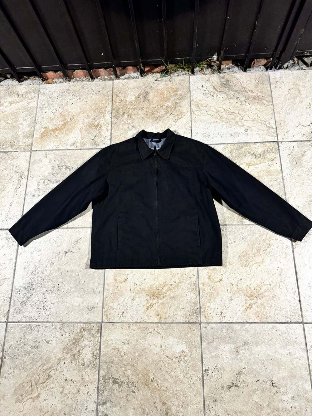 Old Navy Zip Jacket Size XL Black Cotton Canvas Workwear